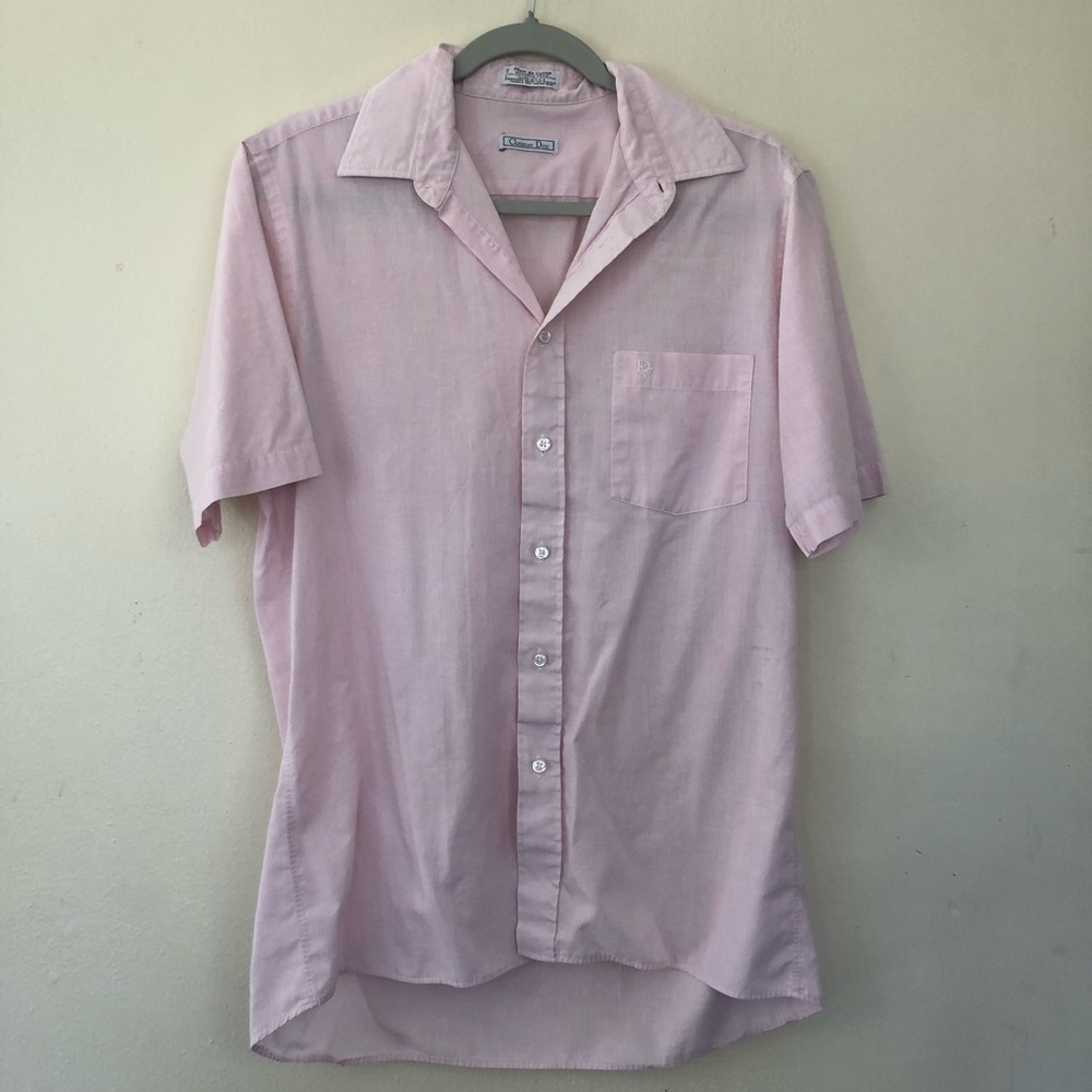 Vintage pink Christian Dior button down shirt